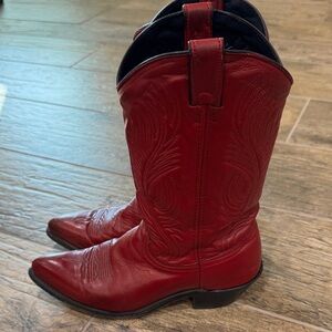 Red Leather Cowboy Boots